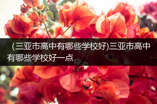 （三亚市高中有哪些学校好)三亚市高中有哪些学校好一点