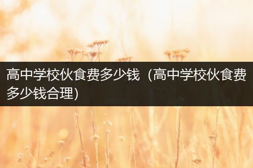 高中学校伙食费多少钱（高中学校伙食费多少钱合理）