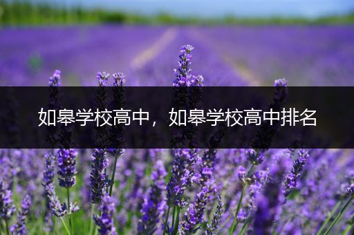 如皋学校高中，如皋学校高中排名