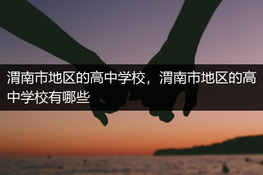 渭南市地区的高中学校，渭南市地区的高中学校有哪些