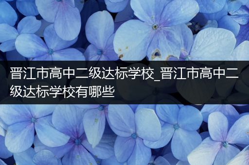 晋江市高中二级达标学校_晋江市高中二级达标学校有哪些