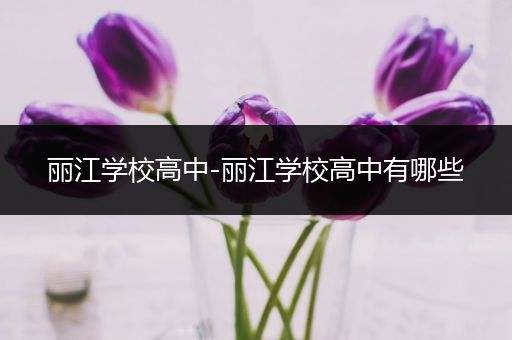 丽江学校高中-丽江学校高中有哪些