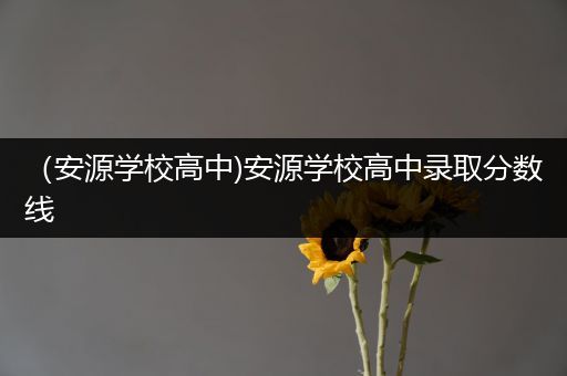 （安源学校高中)安源学校高中录取分数线