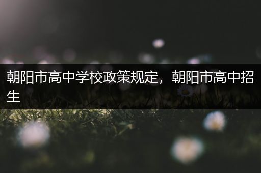 朝阳市高中学校政策规定，朝阳市高中招生