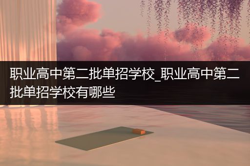 职业高中第二批单招学校_职业高中第二批单招学校有哪些