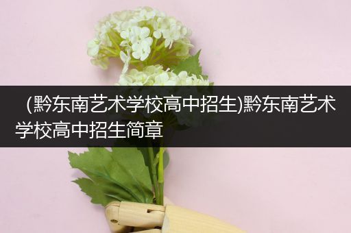 （黔东南艺术学校高中招生)黔东南艺术学校高中招生简章