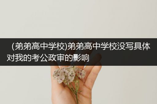 （弟弟高中学校)弟弟高中学校没写具体对我的考公政审的影响
