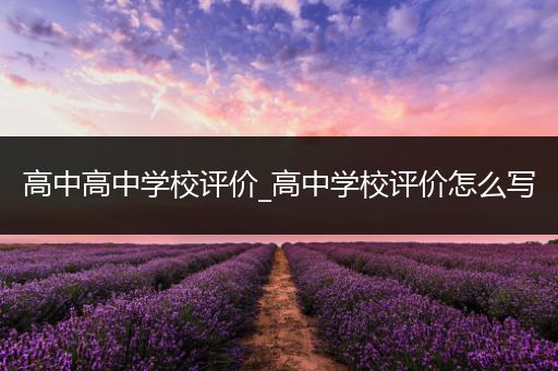 高中高中学校评价_高中学校评价怎么写