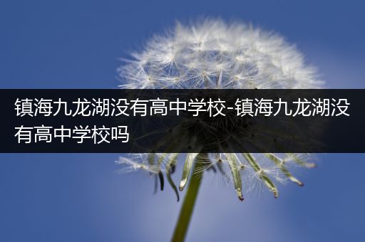 镇海九龙湖没有高中学校-镇海九龙湖没有高中学校吗