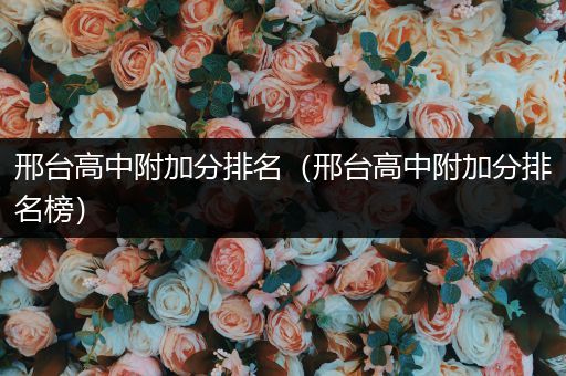 邢台高中附加分排名（邢台高中附加分排名榜）