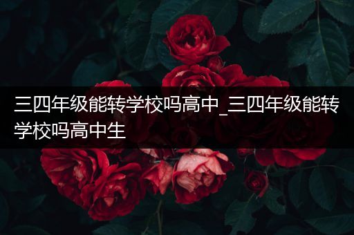 三四年级能转学校吗高中_三四年级能转学校吗高中生