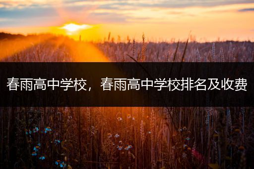 春雨高中学校，春雨高中学校排名及收费