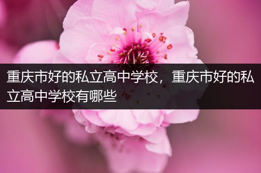 重庆市好的私立高中学校，重庆市好的私立高中学校有哪些