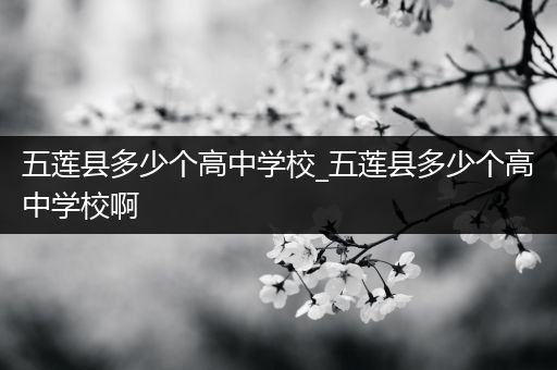 五莲县多少个高中学校_五莲县多少个高中学校啊