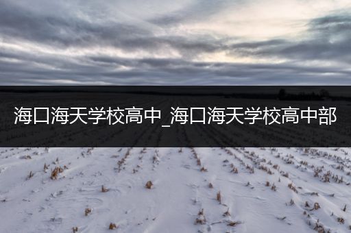 海口海天学校高中_海口海天学校高中部