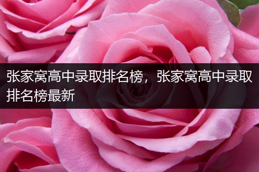 张家窝高中录取排名榜，张家窝高中录取排名榜最新