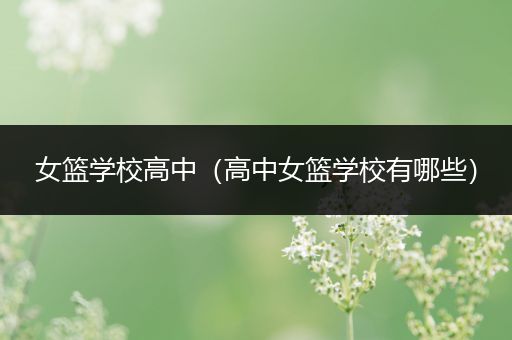 女篮学校高中（高中女篮学校有哪些）