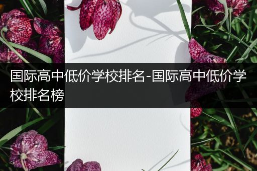 国际高中低价学校排名-国际高中低价学校排名榜