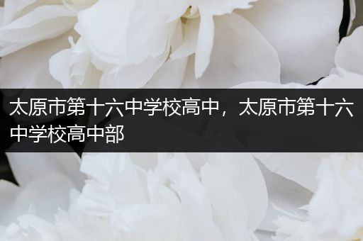 太原市第十六中学校高中，太原市第十六中学校高中部