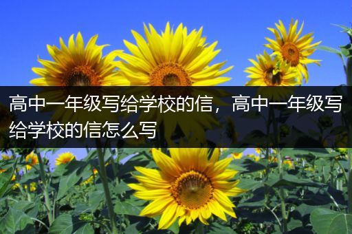 高中一年级写给学校的信，高中一年级写给学校的信怎么写