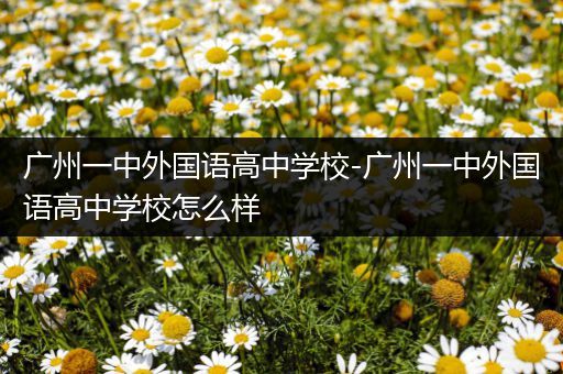 广州一中外国语高中学校-广州一中外国语高中学校怎么样