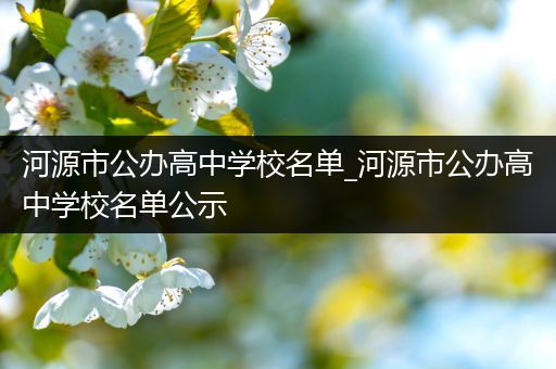 河源市公办高中学校名单_河源市公办高中学校名单公示