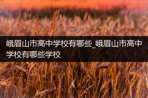 峨眉山市高中学校有哪些_峨眉山市高中学校有哪些学校