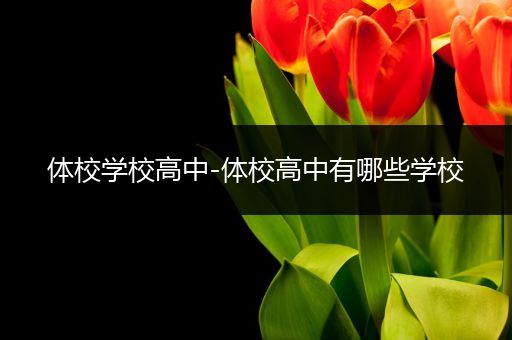 体校学校高中-体校高中有哪些学校