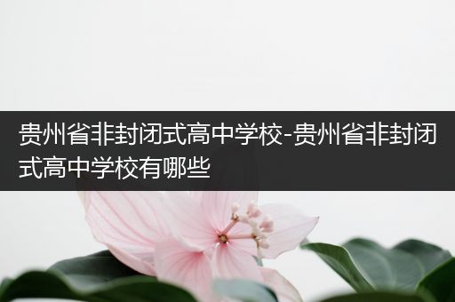贵州省非封闭式高中学校-贵州省非封闭式高中学校有哪些