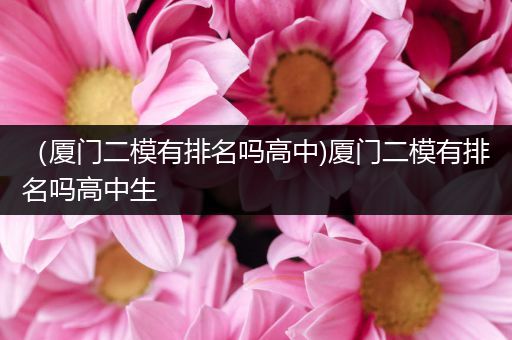（厦门二模有排名吗高中)厦门二模有排名吗高中生