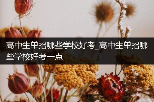 高中生单招哪些学校好考_高中生单招哪些学校好考一点