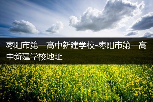 枣阳市第一高中新建学校-枣阳市第一高中新建学校地址