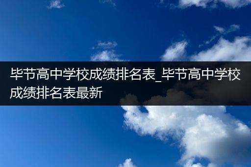 毕节高中学校成绩排名表_毕节高中学校成绩排名表最新