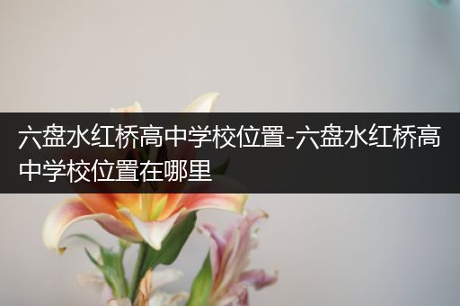六盘水红桥高中学校位置-六盘水红桥高中学校位置在哪里