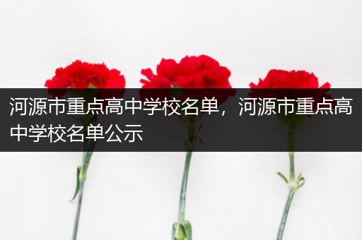 河源市重点高中学校名单，河源市重点高中学校名单公示