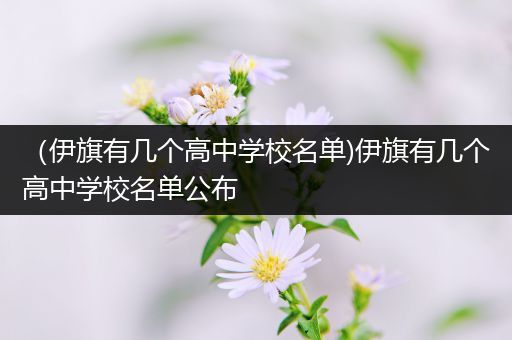 （伊旗有几个高中学校名单)伊旗有几个高中学校名单公布