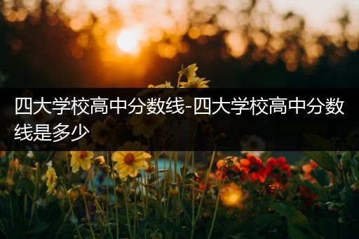 四大学校高中分数线-四大学校高中分数线是多少