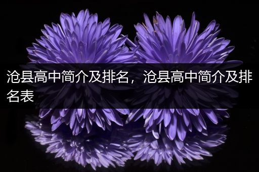 沧县高中简介及排名，沧县高中简介及排名表
