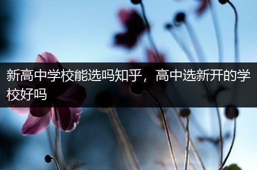 新高中学校能选吗知乎，高中选新开的学校好吗