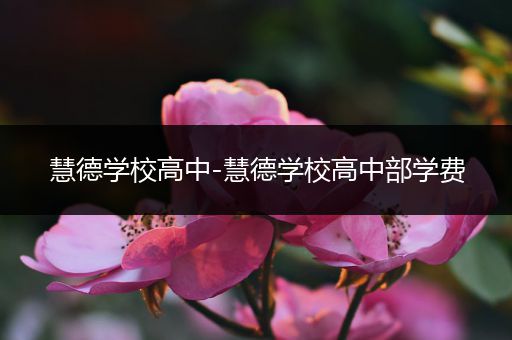 慧德学校高中-慧德学校高中部学费