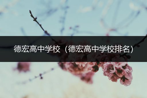 德宏高中学校（德宏高中学校排名）