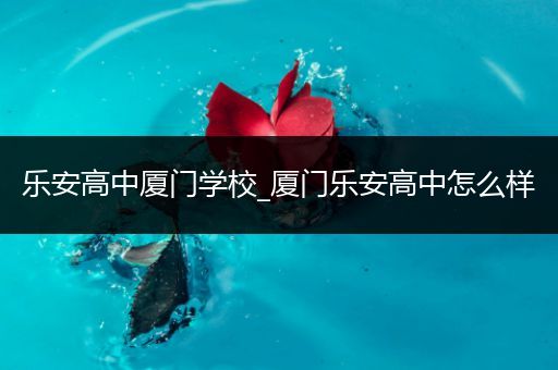 乐安高中厦门学校_厦门乐安高中怎么样