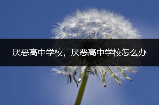 厌恶高中学校，厌恶高中学校怎么办