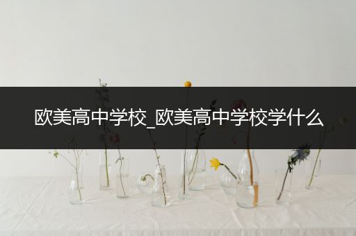 欧美高中学校_欧美高中学校学什么