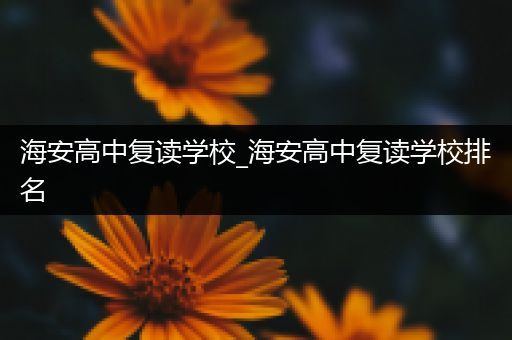 海安高中复读学校_海安高中复读学校排名