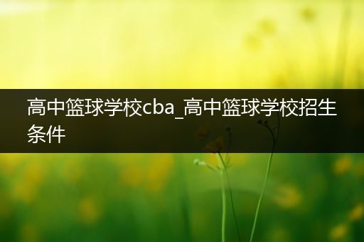 高中篮球学校cba_高中篮球学校招生条件