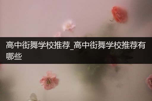 高中街舞学校推荐_高中街舞学校推荐有哪些