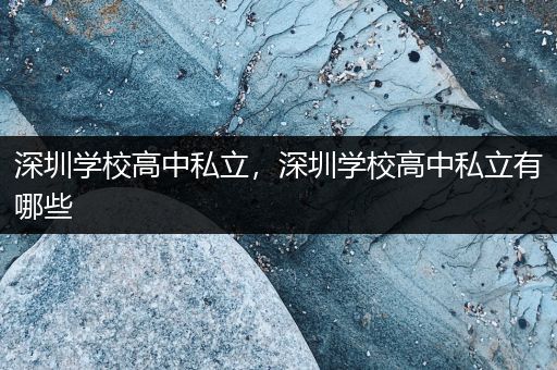 深圳学校高中私立，深圳学校高中私立有哪些