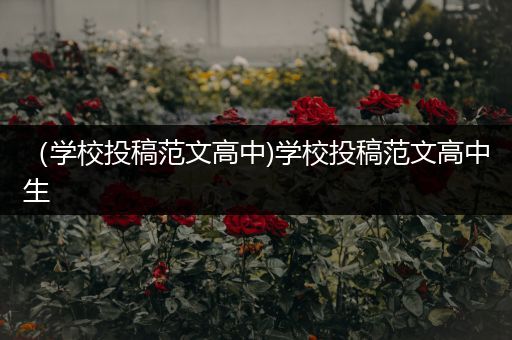 （学校投稿范文高中)学校投稿范文高中生
