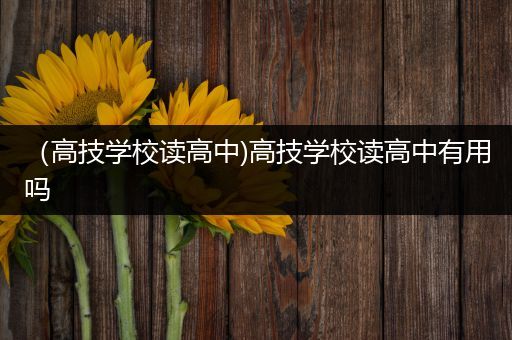 （高技学校读高中)高技学校读高中有用吗